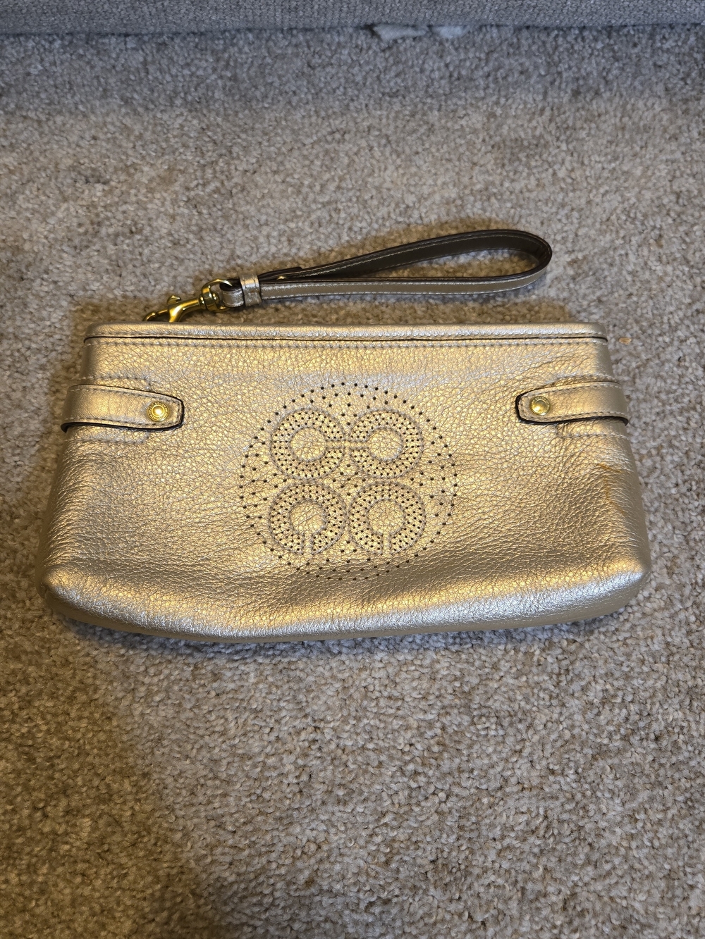 Coach Metallic Gold Leather Wristlet